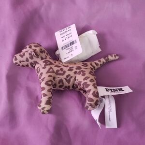 PINK Victoria's Secret Leopard-Print Plush Dog Toy in Brown and Cream